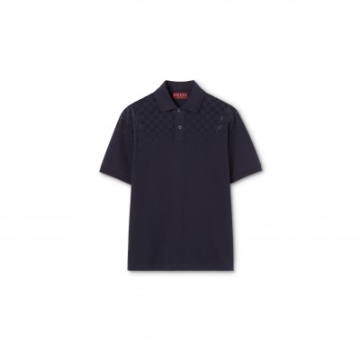 GUCCI COTTON PIQUET POLO SHIRT WITH CRYSTALS 815514